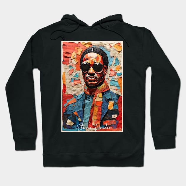 Stevie Wonder // Paper Art Hoodie by Otmr Draws